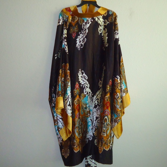 Original Fashion KG Women's Kimono Black Gold  Size-XL-5XL/56 - Picture 4 of 8